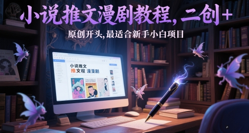 小说推文漫剧教程,二创+原创开头,最适合新手小白项目-墨痕微课