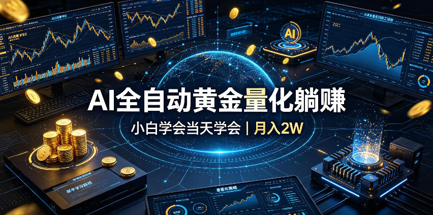 AI全自动黄金量化躺賺：小白学会当天学会，月入2W！【揭秘】-墨痕微课