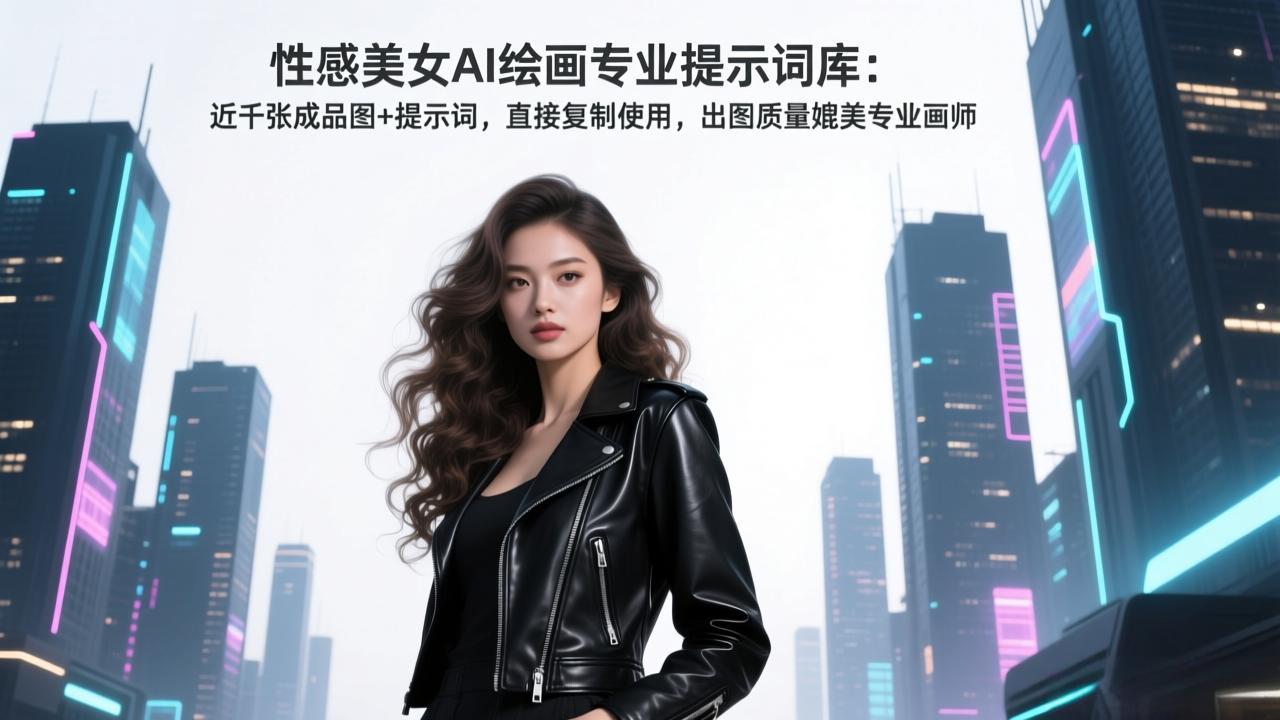 性感美女AI绘画专业提示词库：近千张成品图+提示词，直接复制使用，出图质量媲美专业画师-墨痕微课
