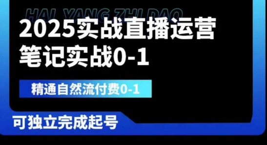 2025实战直播运营0-1，精通自然流付费0-1，可独立完成起号-墨痕微课