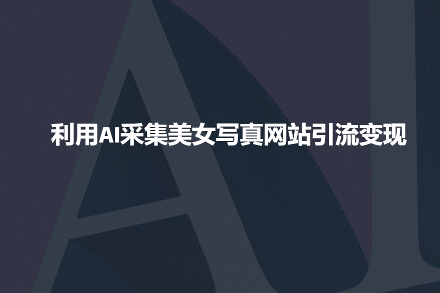 利用AI采集美女写真网站引流变现,引流嘎嘎的-墨痕微课