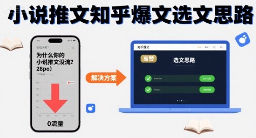 为什么你的小说推文没流量？小说推文知乎爆文选文思路-墨痕微课