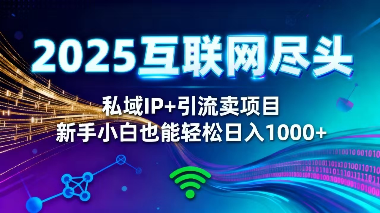2025网创尽头王炸项目！私域 IP + 精准引流，新手小白在家躺赚日入 1000+-墨痕微课