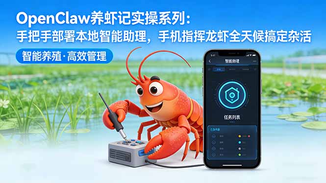 OpenClaw养虾记实操系列-更新：手把手部署本地智能助理，手机指挥龙虾全天候搞定杂活-墨痕微课