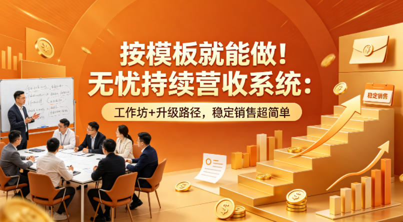 按模板就能做！无忧持续营收系统：工作坊+升级路径，稳定销售超简单【原创双语字幕】-墨痕微课