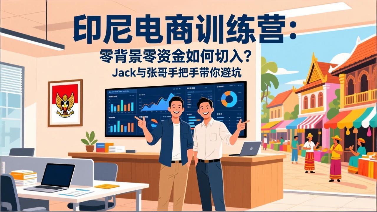 印尼电商训练营：零背景零资金如何切入？Jack与张哥手把手带你避坑-墨痕微课