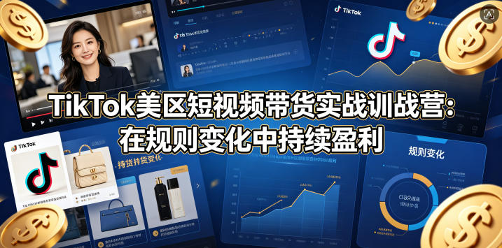 TikTok美区短视频带货实战训战营:在规则变化中持续盈利-墨痕微课