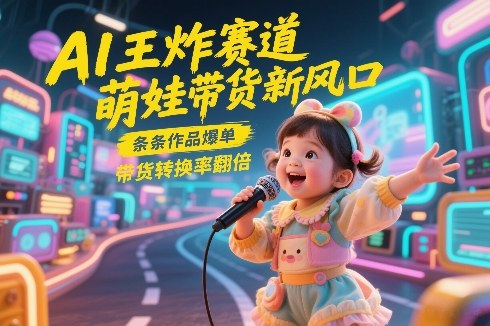 AI王炸赛道，萌娃带货新风口，条条作品爆单，带货转换率翻倍，核心逻辑拆解-墨痕微课