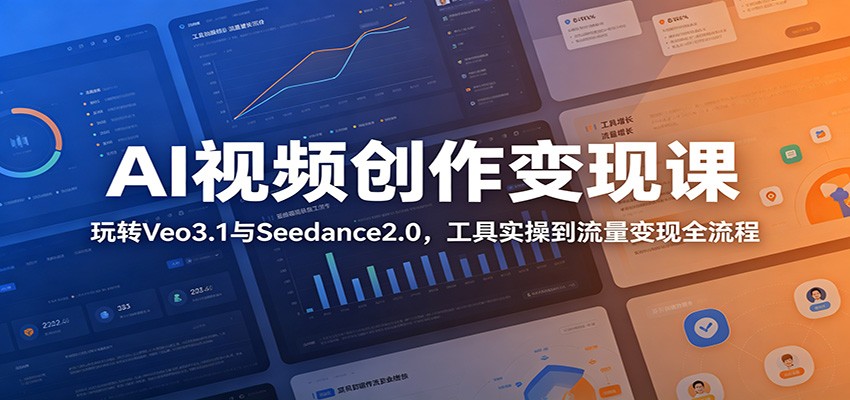 AI视频创作变现课：玩转Veo3.1与Seedance2.0，工具实操到流量变现全流程-墨痕微课