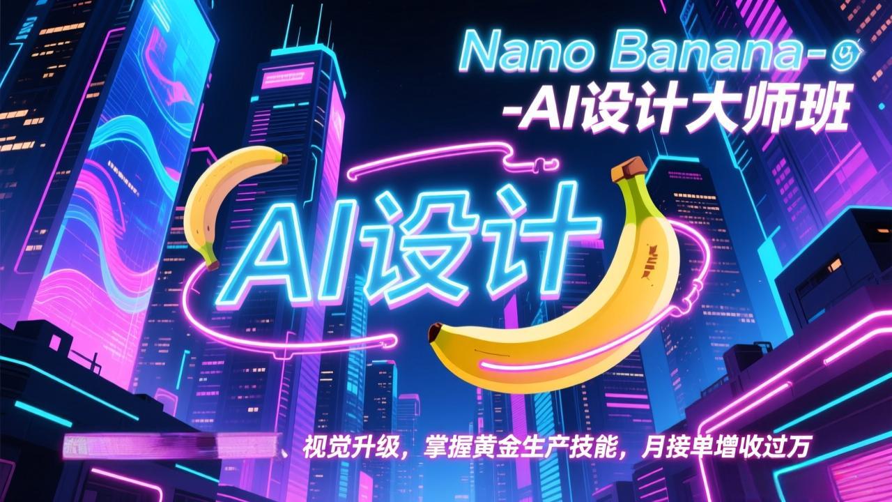 Nano Banana-AI设计大师班,修图合成、广告创作、视觉升级,掌握黄金生产技能,月接单增收过万-墨痕微课
