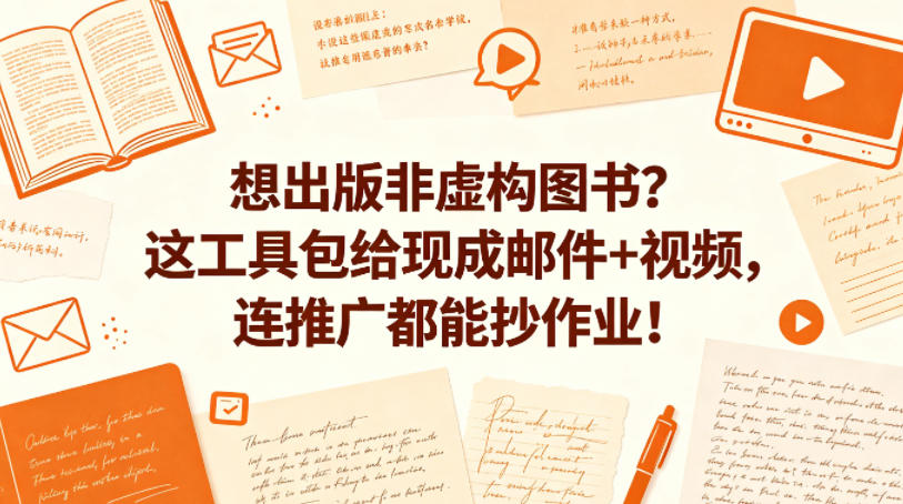想出版非虚构图书？这工具包给现成邮件+视频，连推广都能抄作业！【原创双语字幕】-墨痕微课