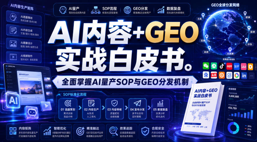 AI内容+GEO实战白皮书,全面掌握AI量产SOP与GEO分发机制【文档】-墨痕微课