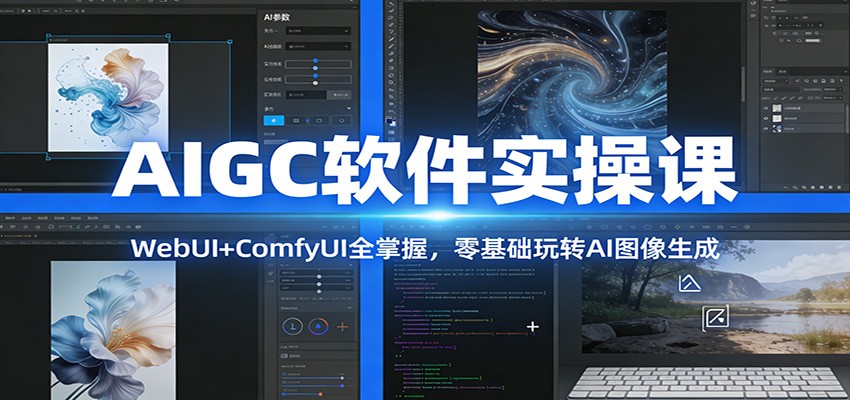 AIGC软件实操课:WebUI+ComfyUI全掌握,零基础玩转AI图像生成-墨痕微课