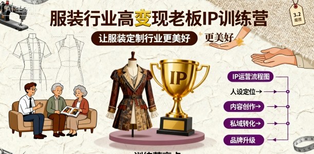 服装行业高变现老板IP训练营,让服装定制行业更美好-墨痕微课