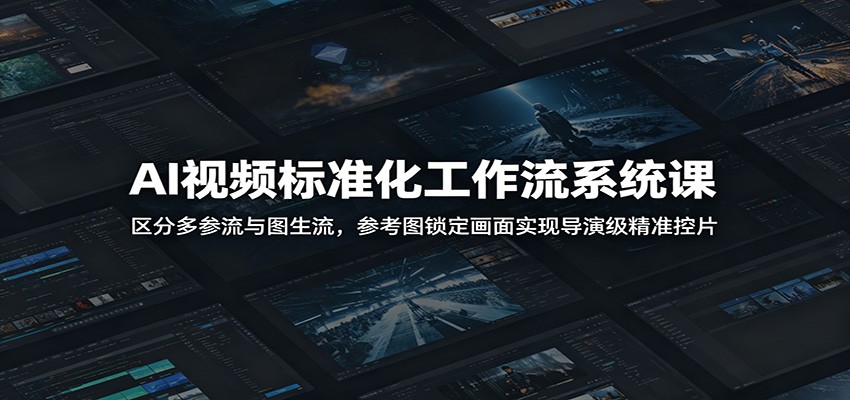 AI视频标准化工作流系统课：区分多参流与图生流，参考图锁定画面实现导演级精准控片-墨痕微课