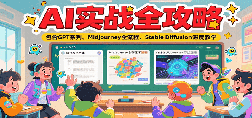 AI实战全攻略,包含GPT系列、Midjourney全流程、Stable Diffusion深度教学-墨痕微课