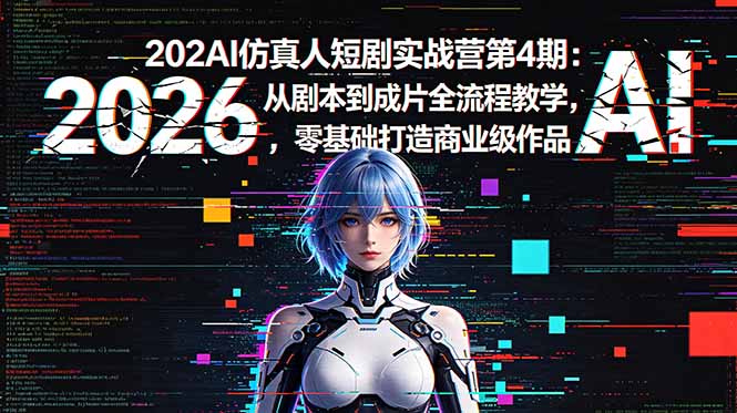 2026AI仿真人短剧实战营第4期：从剧本到成片全流程教学，零基础打造商业级作品-墨痕微课