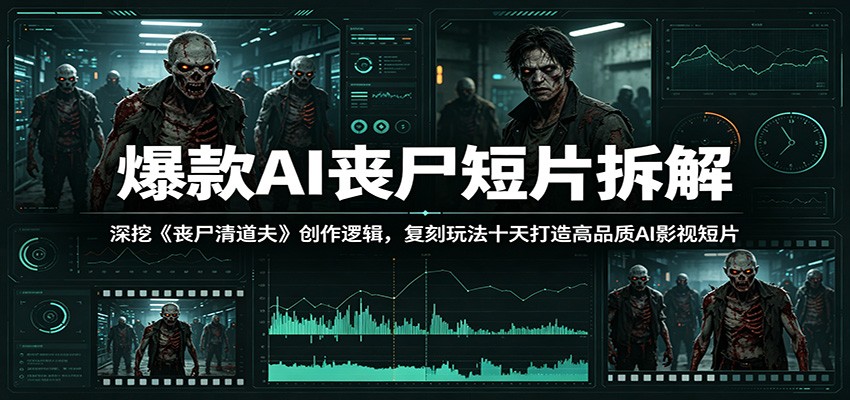 爆款AI丧尸短片拆解：深挖《丧尸清道夫》创作逻辑，复刻玩法快速打造高品质AI影视短片-墨痕微课