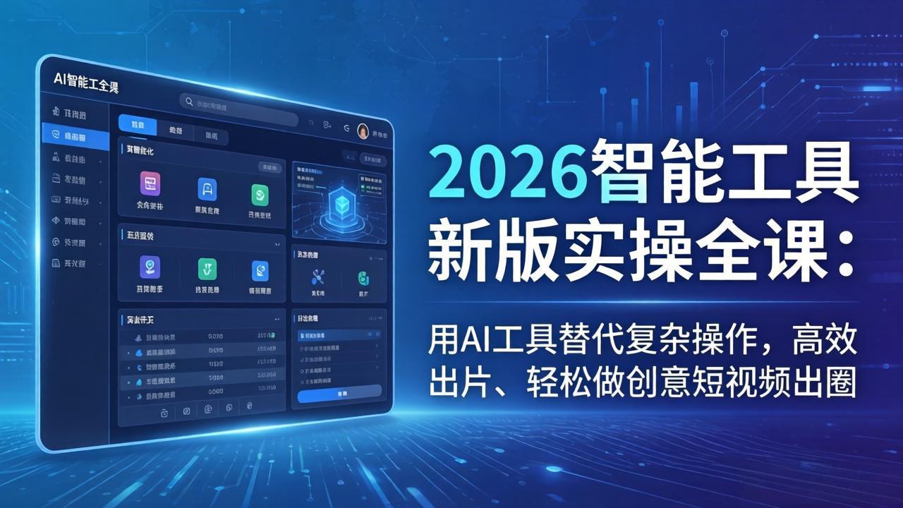 2026智能工具新版实操全课：用AI工具替代复杂操作，高效出片、轻松做创意短视频出圈-墨痕微课