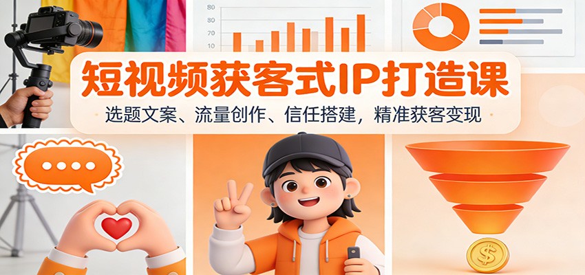 短视频获客式IP打造课：选题文案、流量创作、信任搭建，精准获客变现-墨痕微课