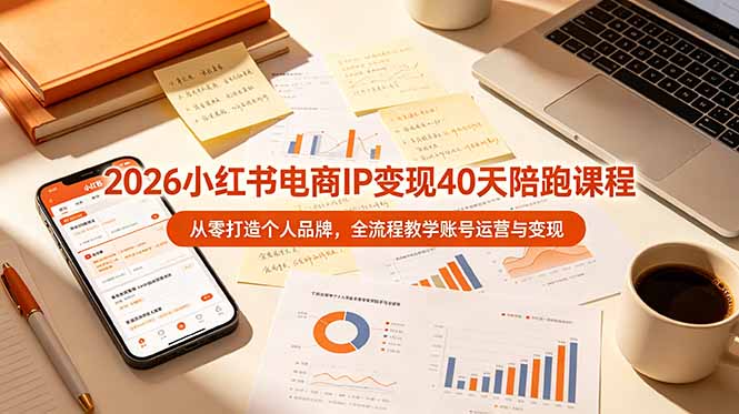 2026小红书电商IP变现40天陪跑课程-11期，从零打造个人品牌，全流程教学账号运营与变现-墨痕微课