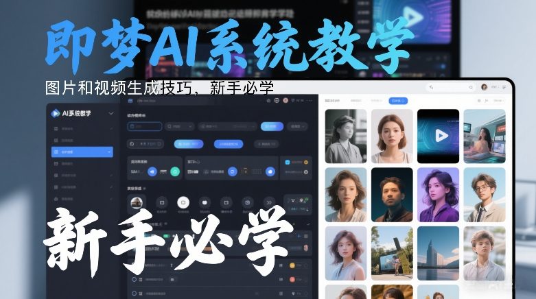 即梦AI系统教学,图片和视频生成技巧,新手必学-墨痕微课