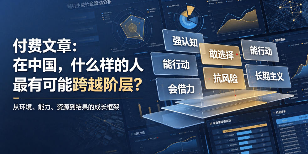 付费文章:在中国,什么样的人最有可能跨越阶层?-墨痕微课