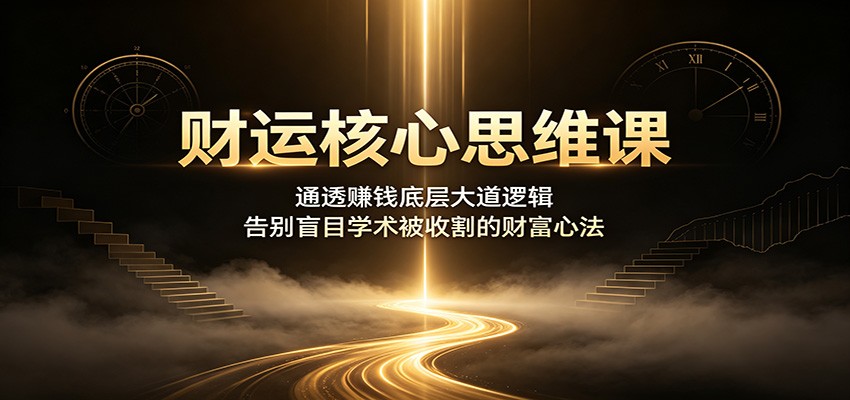财运核心思维课:通透赚钱底层大道逻辑,告别盲目学术被收割的财富心法-墨痕微课