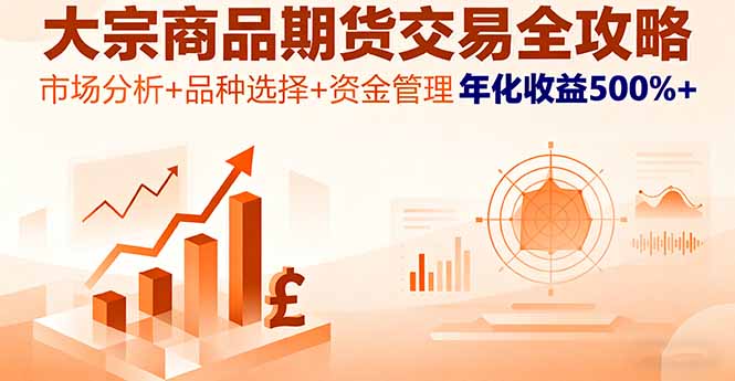大宗商品期货交易全攻略,市场分析+品种选择+资金管理,年化收益500%+-墨痕微课