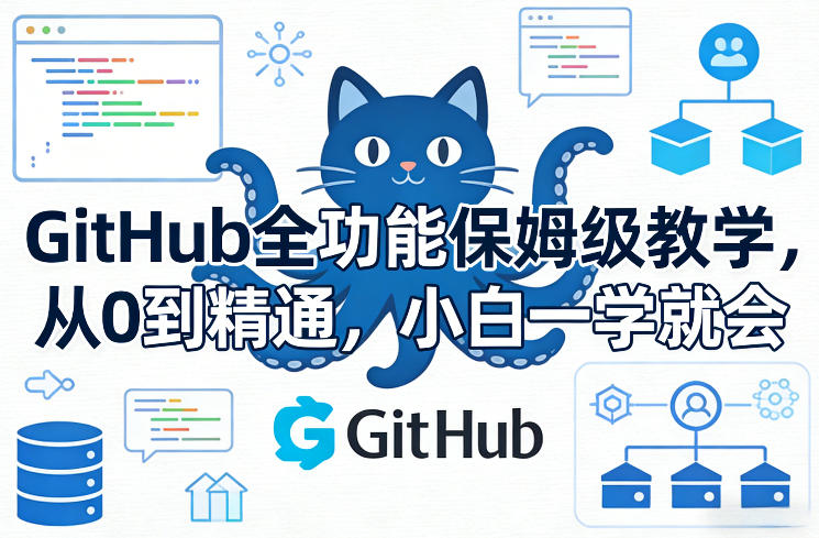 GitHub全功能保姆级教学，从0到精通，小白一学就会-墨痕微课