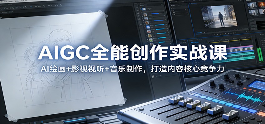 AIGC全能创作实战课:AI绘画+影视视听+音乐制作,打造内容核心竞争力-墨痕微课