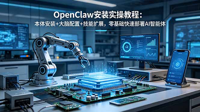OpenClaw安装实操教程：本体安装+大脑配置+技能扩展，零基础快速部署AI智能体-墨痕微课