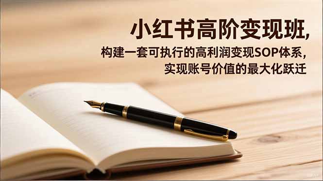 小红书高阶变现班，构建一套可执行的高利润变现SOP体系，实现账号价值的最大化跃迁-墨痕微课