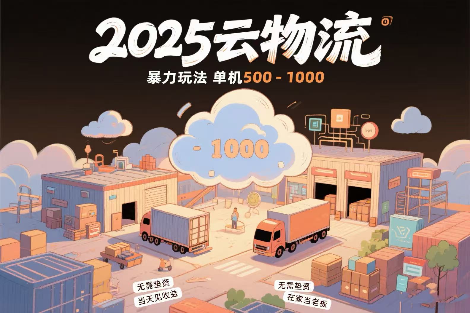 云物流赚差价，项目纯利润500~1000，无需垫资，当天到账。不需要有车，…-墨痕微课