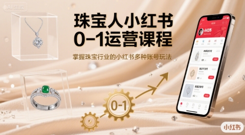 珠宝人小红书0-1运营课程,掌握珠宝行业的小红书多种账号玩法-墨痕微课