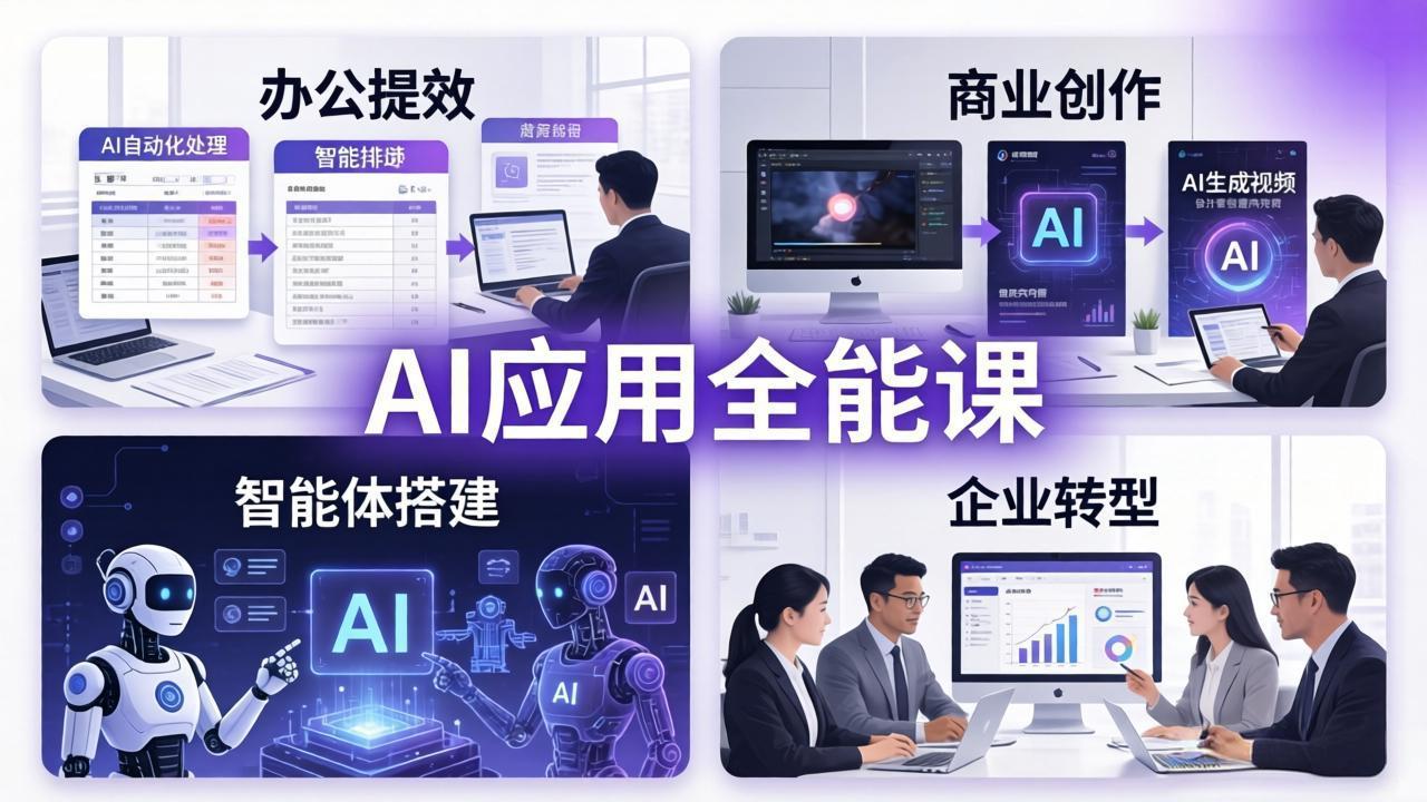 AIGC 应用师全能课-更新：办公提效、商业创作、智能体搭建、企业转型，一站式学会AI应用-墨痕微课