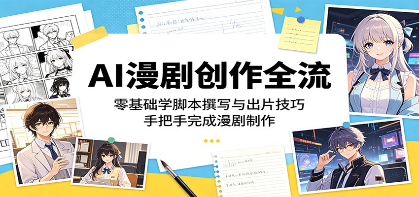 AI漫剧创作全流程:零基础学脚本撰写与出片技巧,手把手完成漫剧制作-墨痕微课