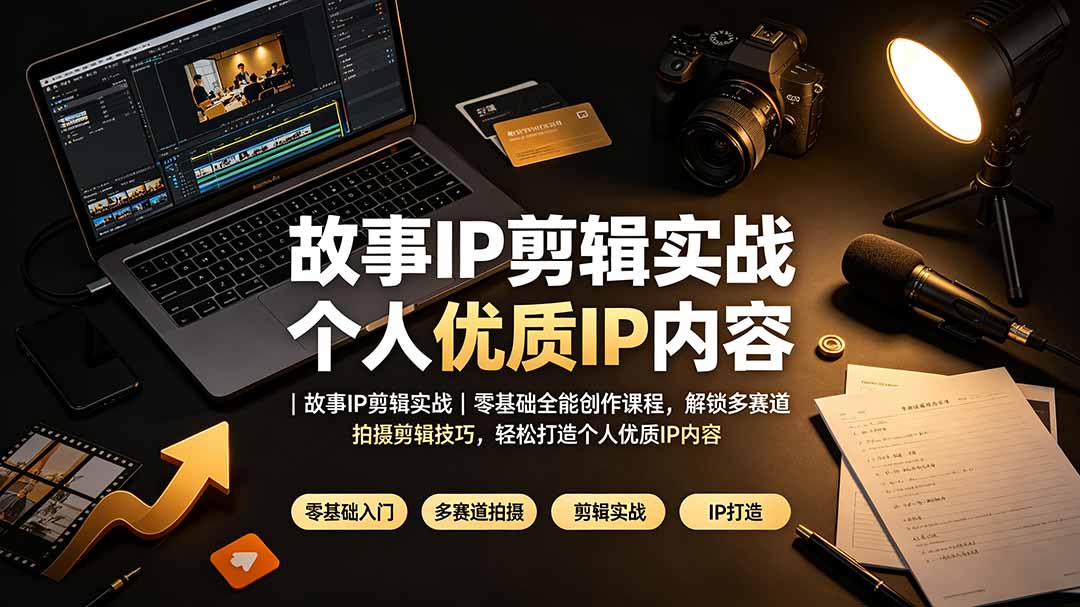 故事IP剪辑实战|零基础全能创作课程,解锁多赛道拍摄剪辑技巧,轻松打造个人优质IP内容-墨痕微课