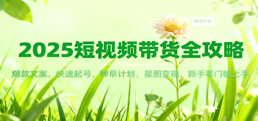 2025短视频带货全攻略:爆款文案,快速起号,种草计划,星图变现,新手零门槛上手-墨痕微课