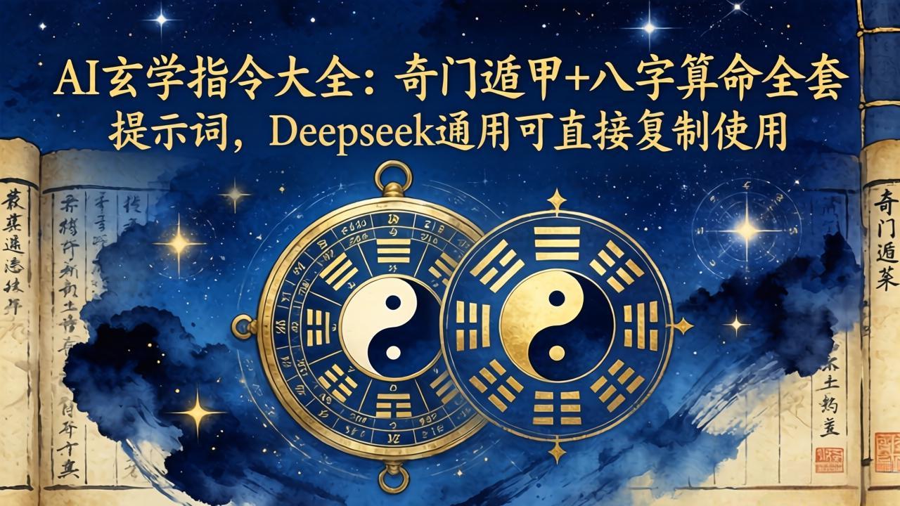 AI玄学指令大全：奇门遁甲+八字算命全套提示词，Deepseek通用可直接复制使用-墨痕微课