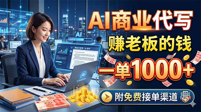 AI商业代写,赚老板的钱,一单1000+,附免费接单渠道-墨痕微课