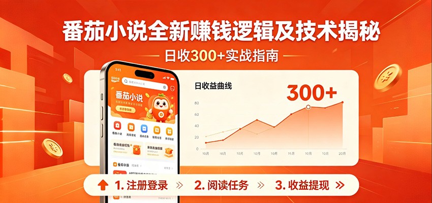 番茄小说全新赚钱逻辑及技术日收300+,小白新书皆可做!无脑赚就行了!-墨痕微课