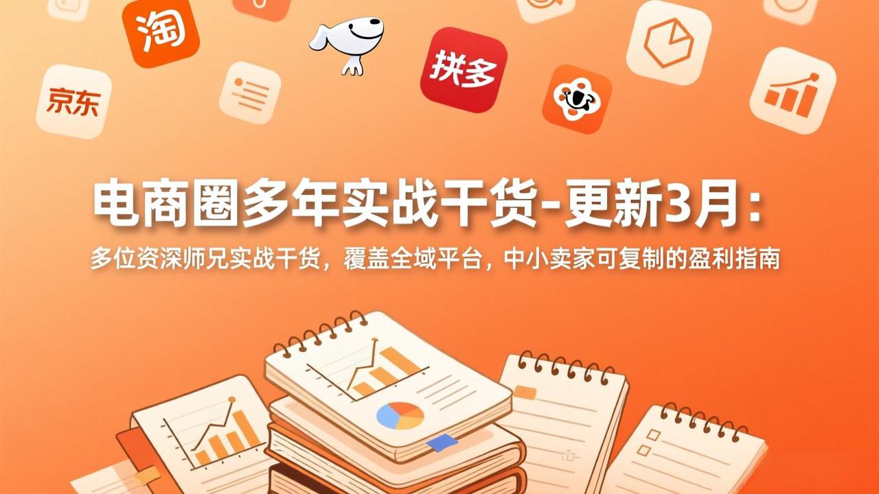 电商圈多年实战干货-更新3月：多位资深师兄实战干货，覆盖全域平台，中小卖家可复制的盈利指南-墨痕微课