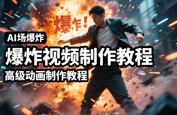 AI场景爆炸视频制作教程，利用人物实拍视频制作出高级的动画特效-墨痕微课