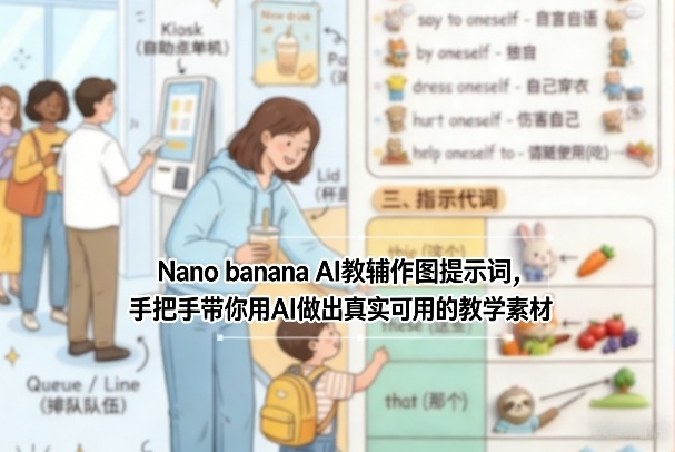Nano banana AI教辅作图提示词，手把手带你用AI做出真实可用的教学素材-墨痕微课