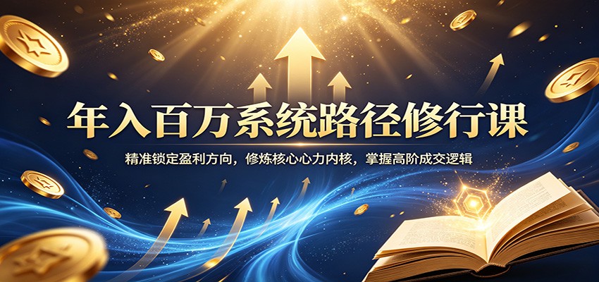 年入百万系统路径修行课：精准锁定盈利方向，修炼核心心力内核，掌握高阶成交逻辑-墨痕微课