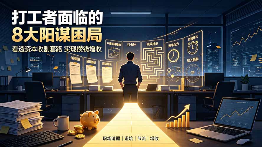 付费文章:打工者面临的8大阳谋困局,看透资本收割套路实现攒钱增收-墨痕微课