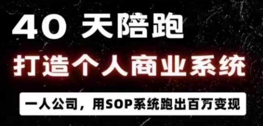 40天陪跑打造个人商业系统,一人公司,用SOP系统跑出百W变现-墨痕微课