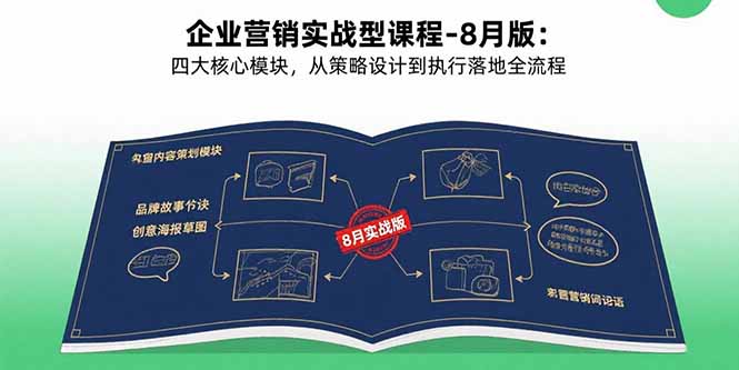 企业营销实战型课程-8月版:四大核心模块,从策略设计到执行落地全流程-墨痕微课