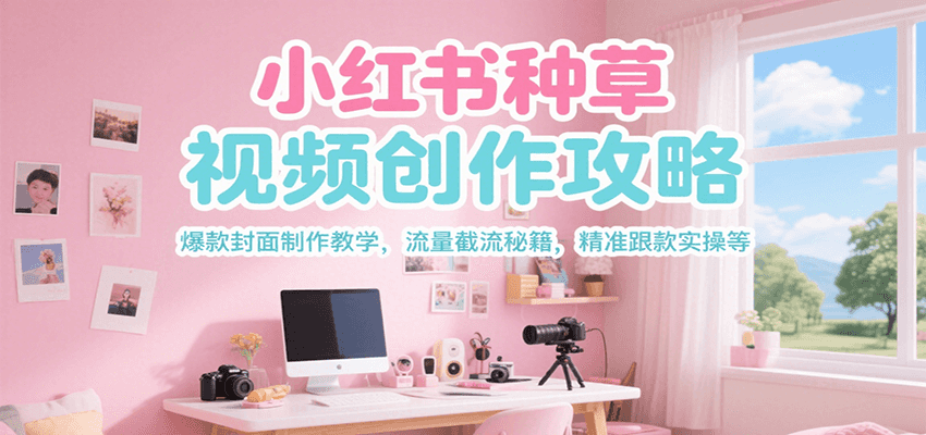 小红书种草视频创作攻略,爆款封面制作教学 ,流量截流秘籍 ,精准跟款实操等-墨痕微课